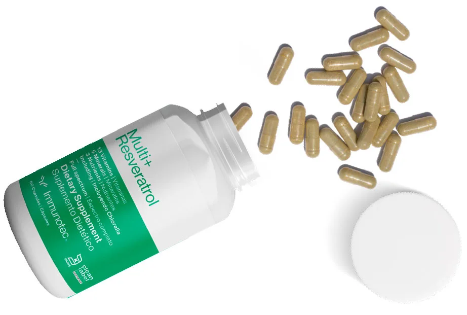 Producto Multi+ Resveratrol con 21 vitaminas y minerales esenciales